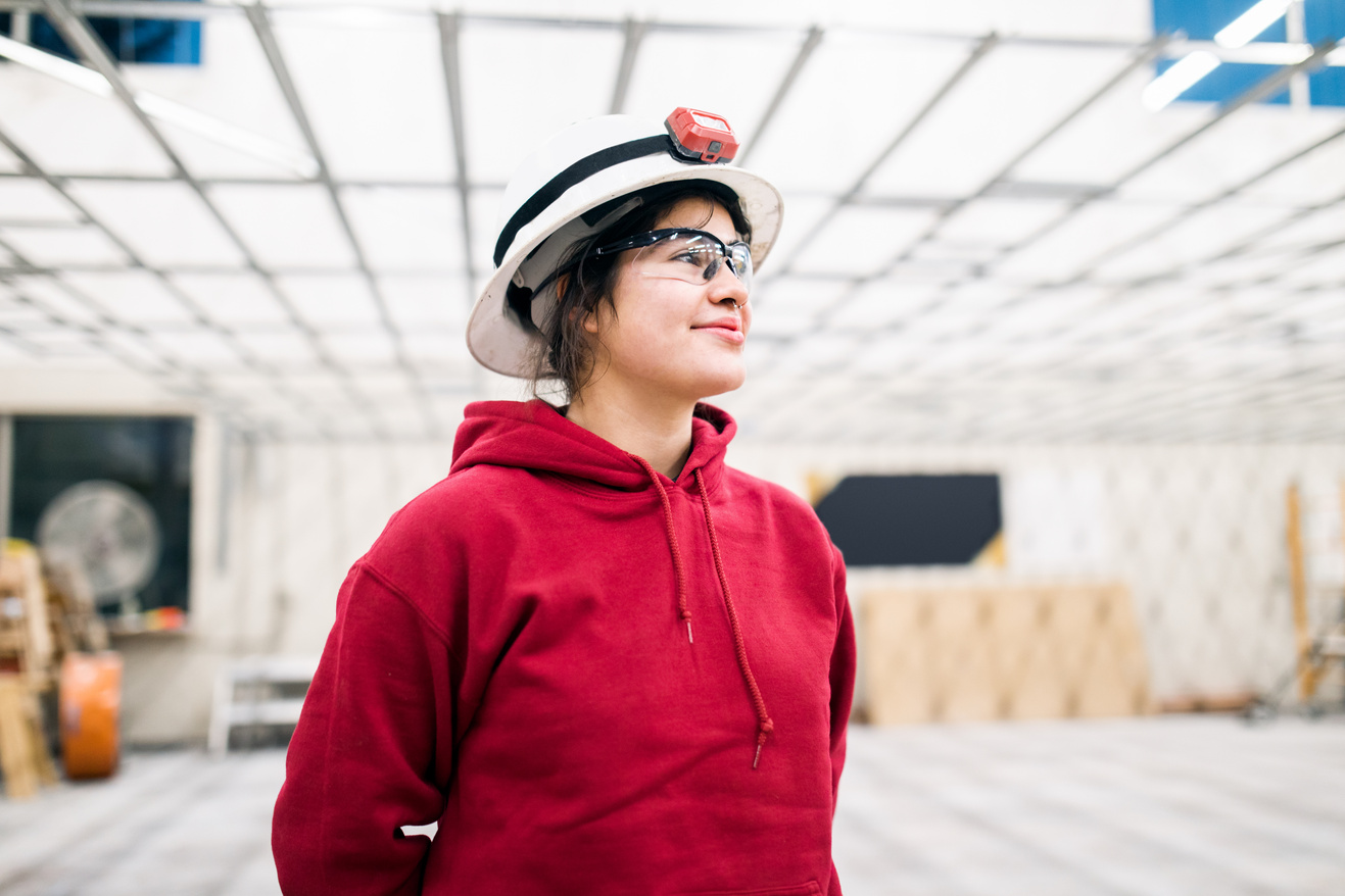 Confident Woman Portrait At Trade School